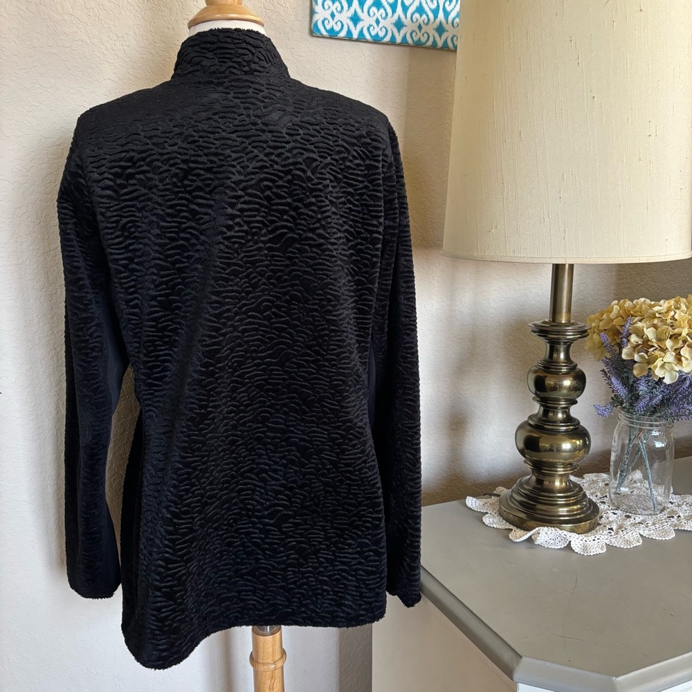 Carole Anderson by Invitation | CABI  black cozy statement coat jacket Large EUC - Picture 3 of 15